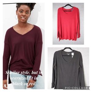 American Eagle Oversized V Neck Tee